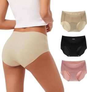 Women’s Seamless No Show Hipster Panties Invisible Light Underwear 3-Pack